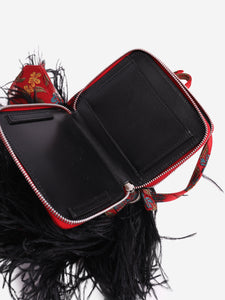 Marques / Almeida Red floral jacquard crossbody bag