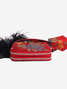Marques / Almeida Red floral jacquard crossbody bag