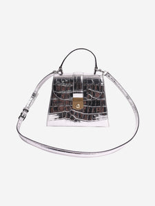 Veronica Beard Silver croc-embossed 2way bag