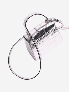Veronica Beard Silver croc-embossed 2way bag