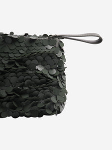Dries Van Noten Khaki Sequinned clutch bag