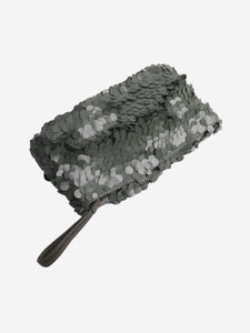 Dries Van Noten Khaki Sequinned clutch bag