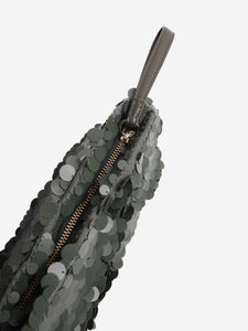 Dries Van Noten Khaki Sequinned clutch bag