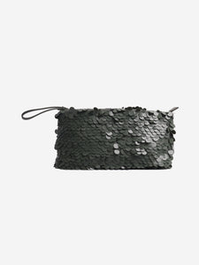 Dries Van Noten Khaki Sequinned clutch bag