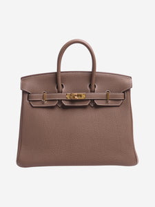 Hermes Etoupe Clemence Birkin 25