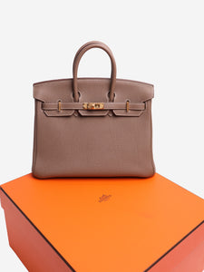 Hermes Etoupe Clemence Birkin 25
