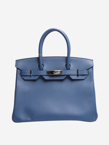 Hermes Hermes Blue Birkin 30 PHW - size