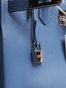 Hermes Hermes Blue Birkin 30 PHW - size