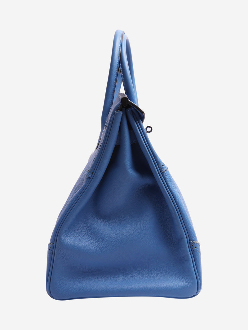 Bleu Paradis Birkin 35 PHW Top Handle Bags Hermes 