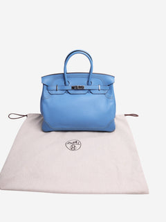Bleu Paradis Birkin 35 PHW Top Handle Bags Hermes 