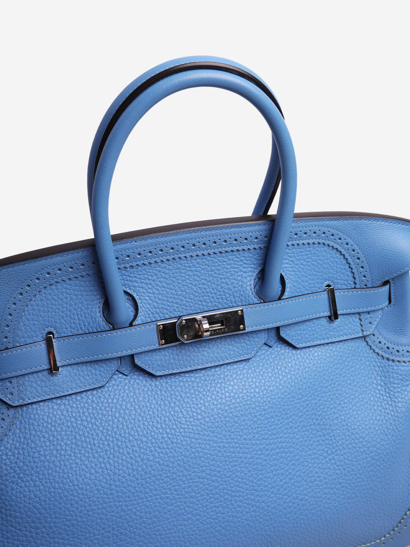 Bleu Paradis Birkin 35 PHW Top Handle Bags Hermes 