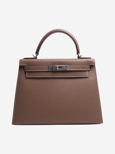 Etoupe Kelly 28 in Epsom leather Top Handle Bags Hermes 