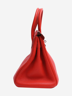 Red Birkin 30 PHW Top Handle Bags Hermes 