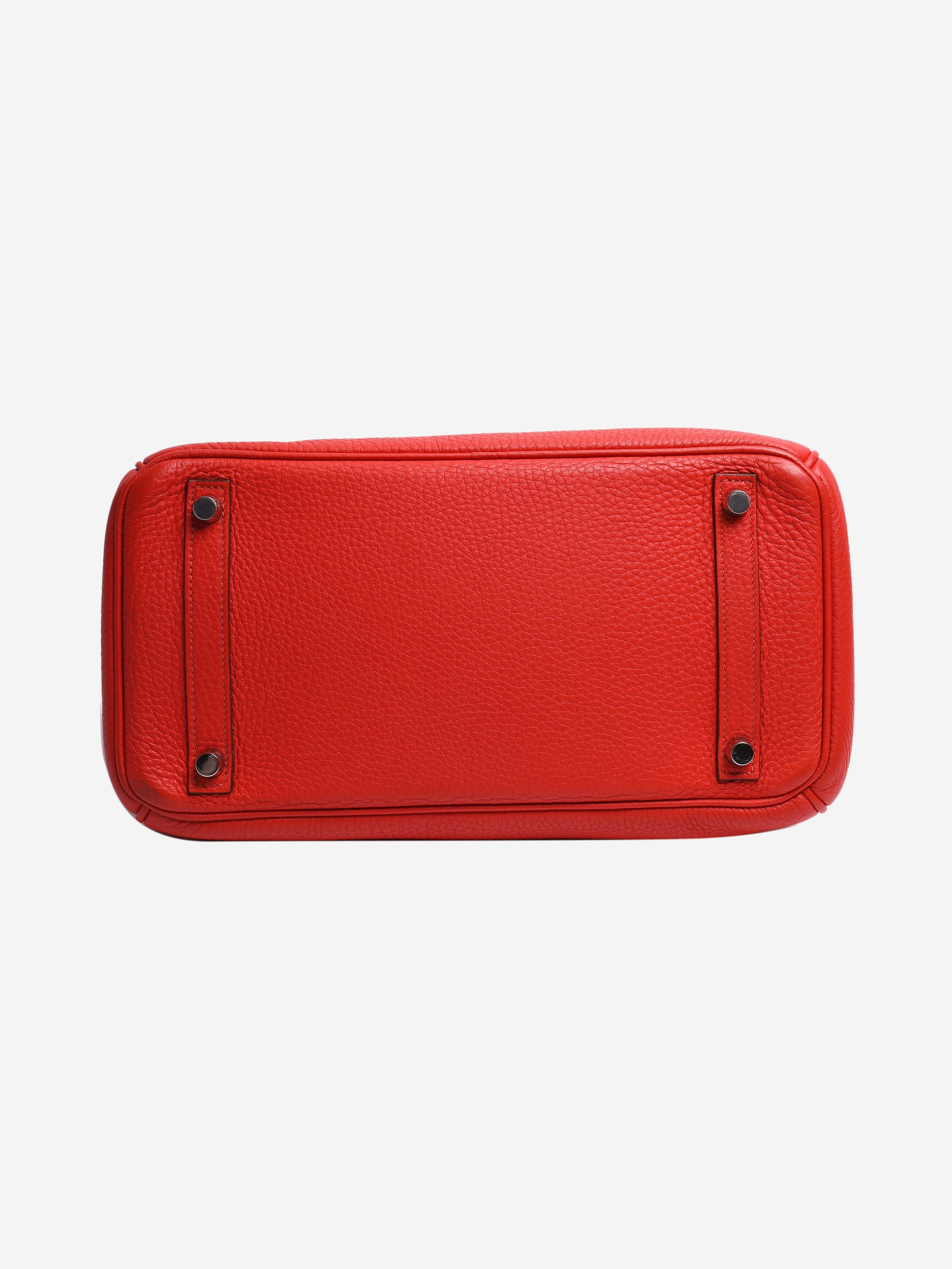 Red Birkin 30 PHW Top Handle Bags Hermes 
