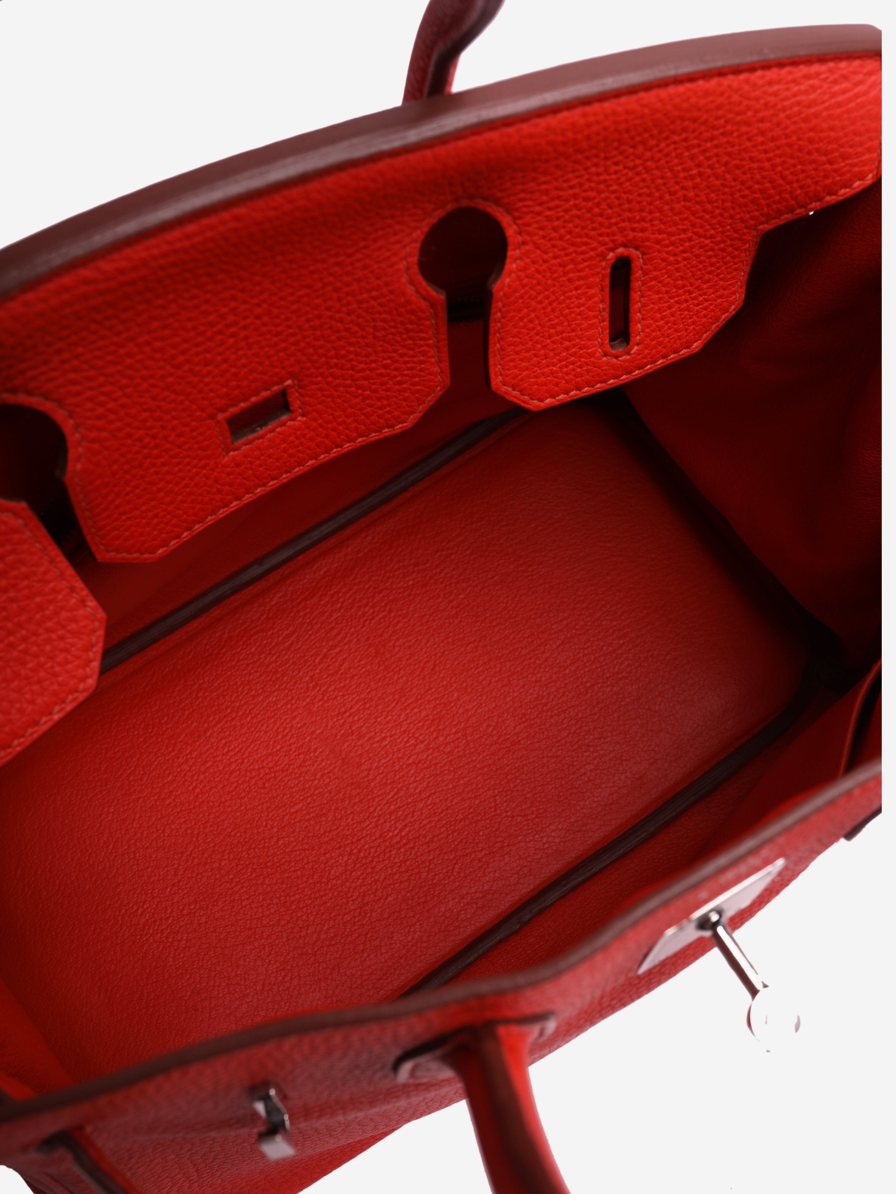 Red Birkin 30 PHW Top Handle Bags Hermes 