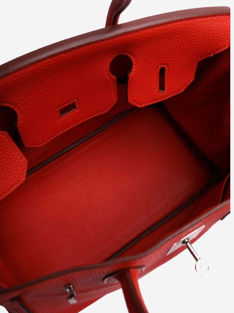 Red Birkin 30 PHW Top Handle Bags Hermes 