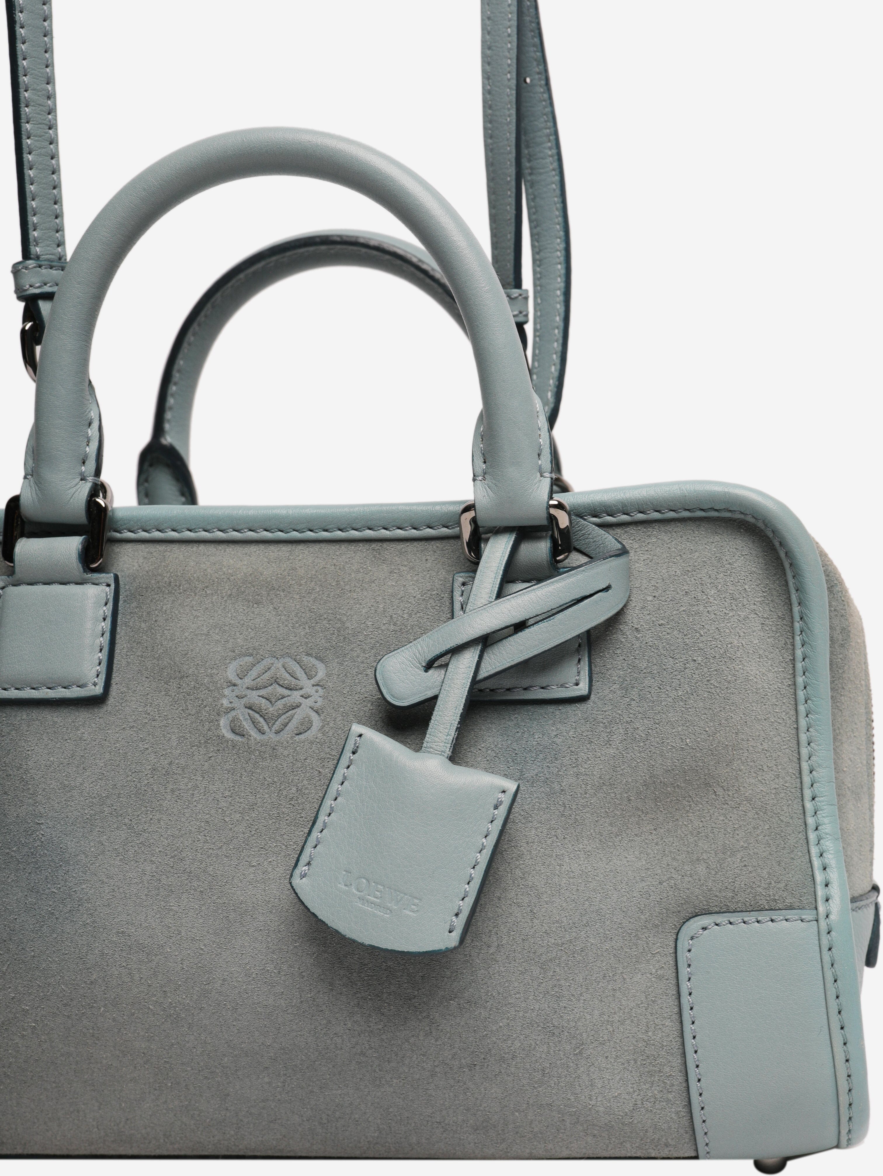 Blue mini Amazona suede crossbody bag Cross-body bags Loewe 