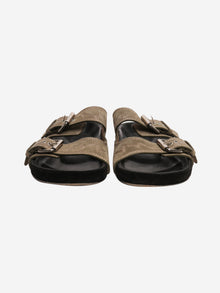 Olive suede sandals - size EU 38 Flat Sandals Isabel Marant 