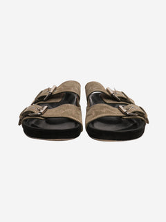 Olive suede sandals - size EU 38 Flat Sandals Isabel Marant 