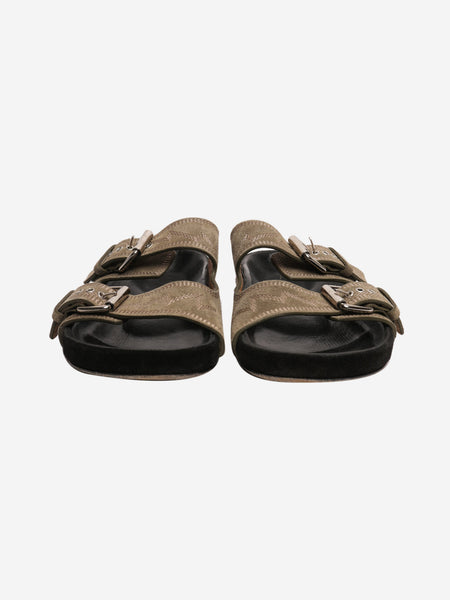 Olive suede sandals - size EU 38 alternate image