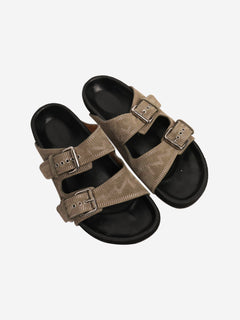 Olive suede sandals - size EU 38 Flat Sandals Isabel Marant 