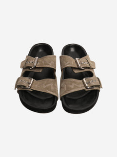 Olive suede sandals - size EU 38 Flat Sandals Isabel Marant 
