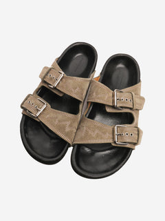 Olive suede sandals - size EU 38 Flat Sandals Isabel Marant 