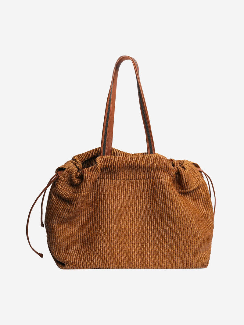 Brown woven raffia tote bag Tote Bags Brunello Cucinelli 