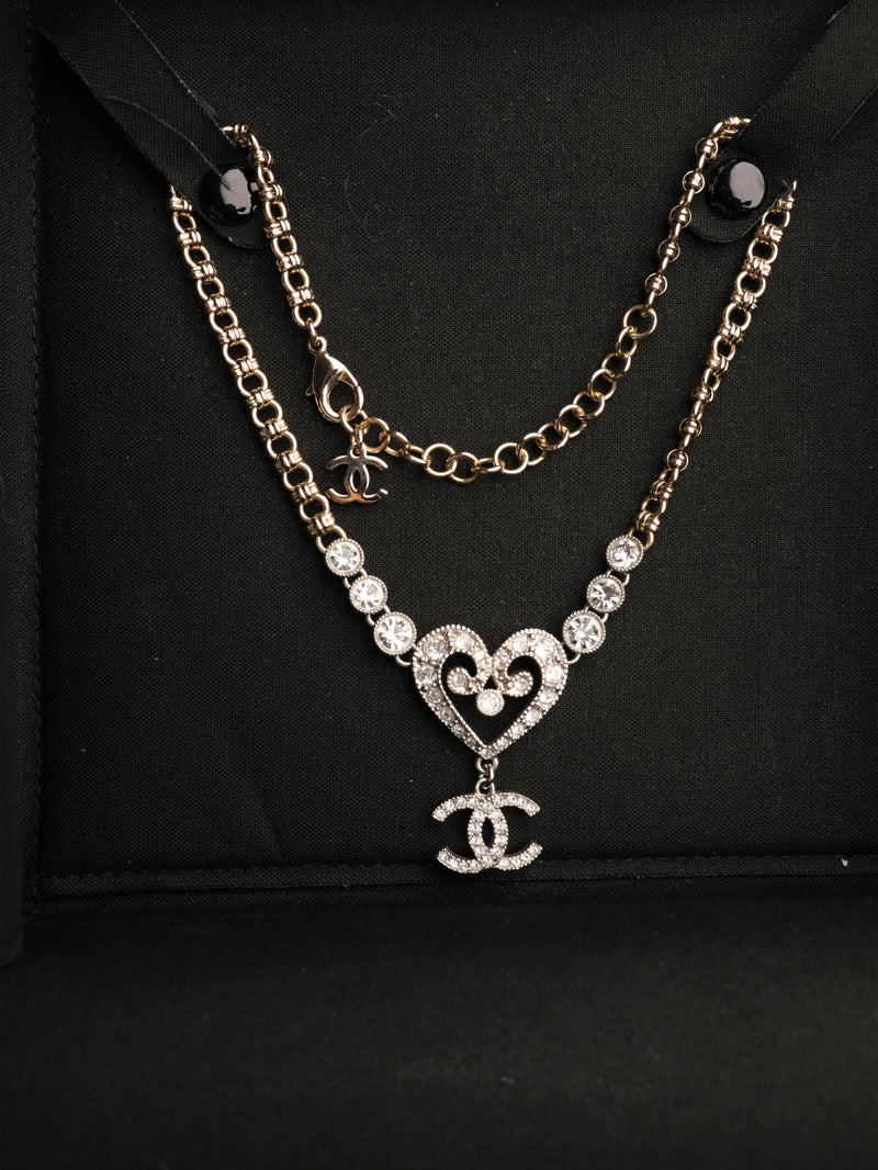 Gold diamante heart choker