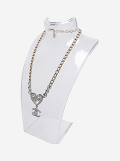 Gold diamante heart choker