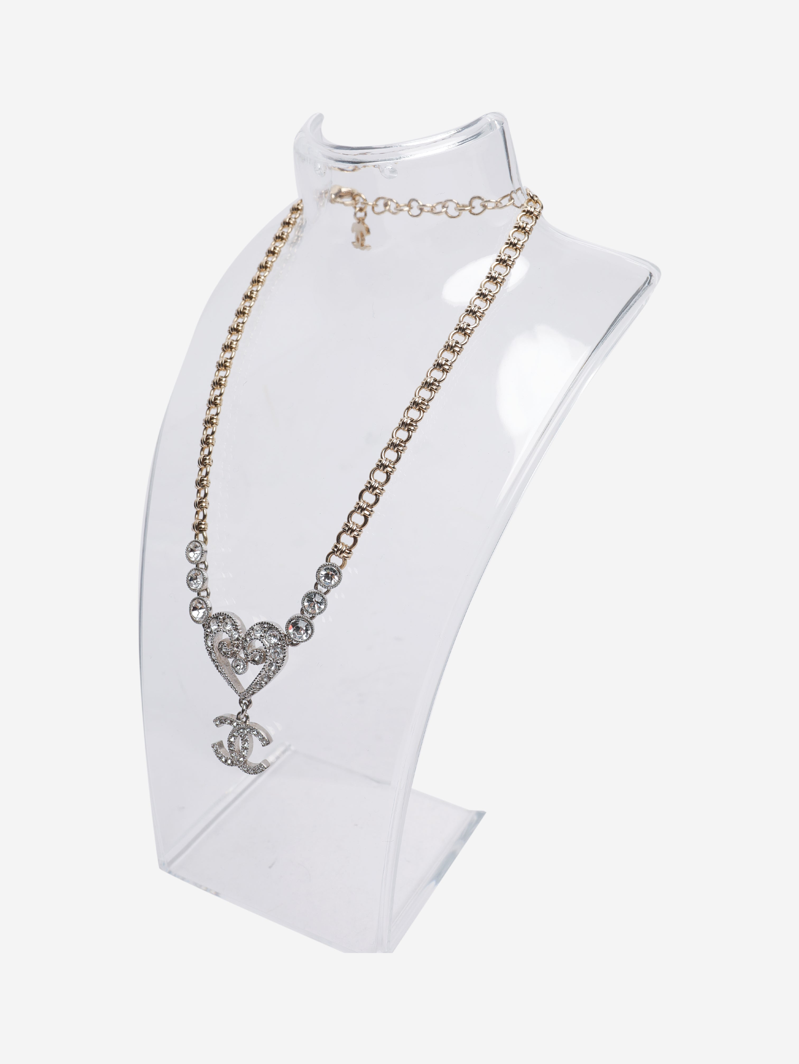 Gold diamante heart choker