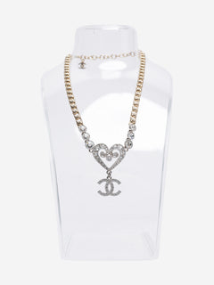 Gold diamante heart choker