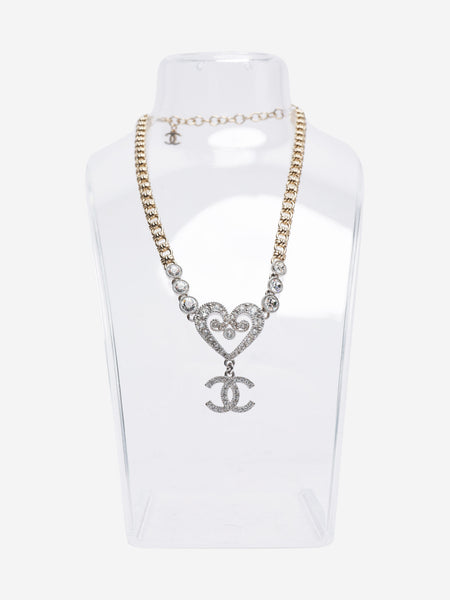 Gold diamante heart choker product image