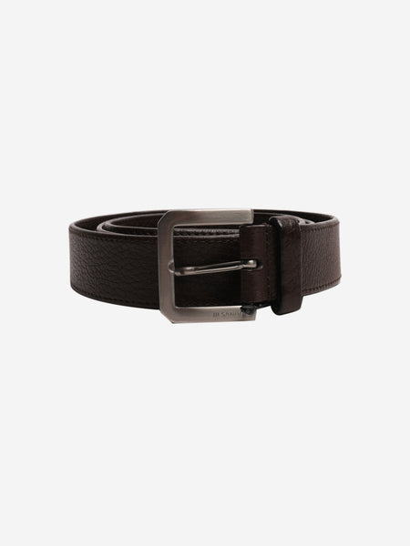 Brown pebbled leather belt product image