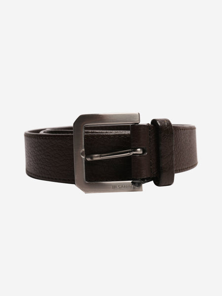 Brown pebbled leather belt alternate image