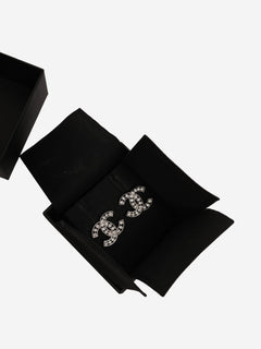 Silver CC rhinestone earrings Earrings Chanel 