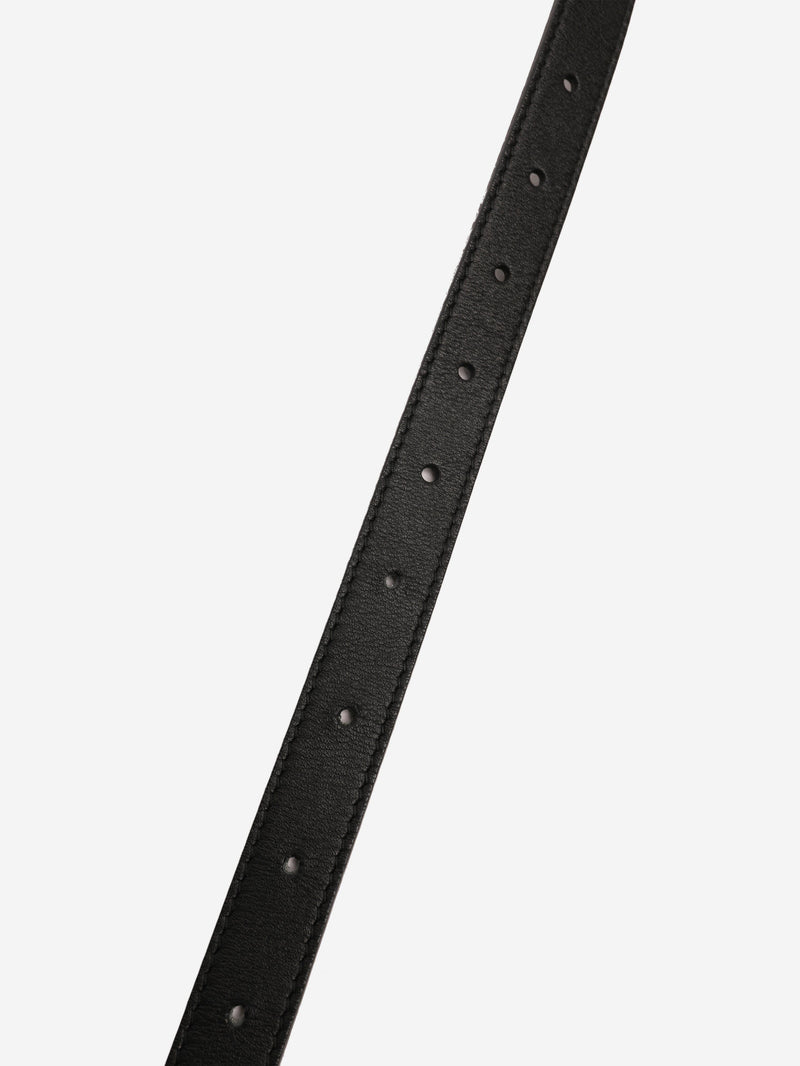 Black GG thin leather belt Belts Gucci 
