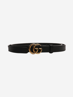 Black leather Marmont thin belt Belts Gucci 