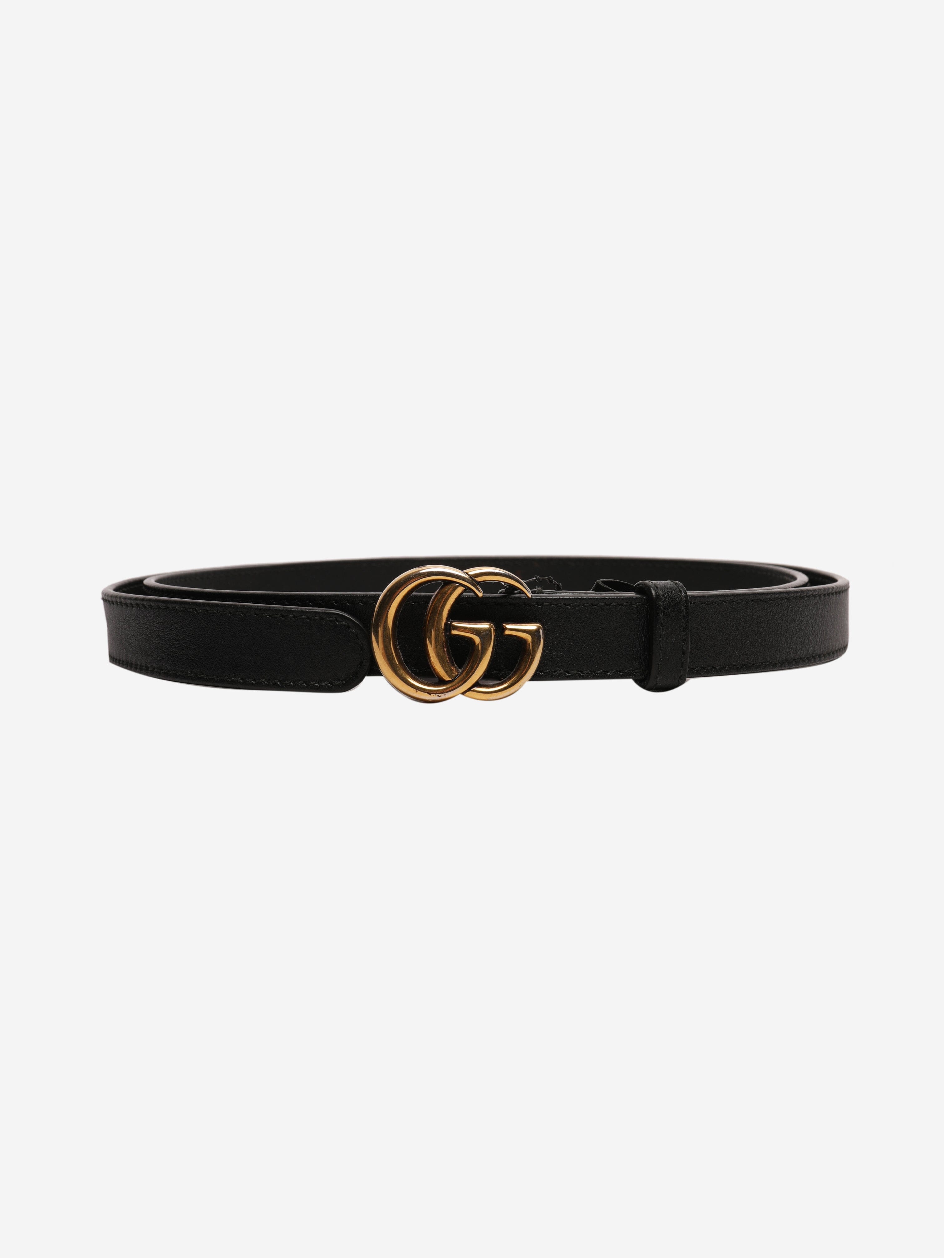 Black leather Marmont thin belt Belts Gucci 