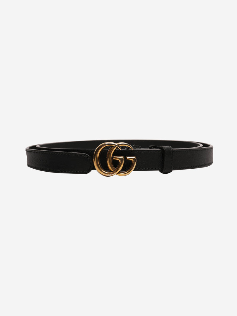 Black leather Marmont thin belt Belts Gucci 