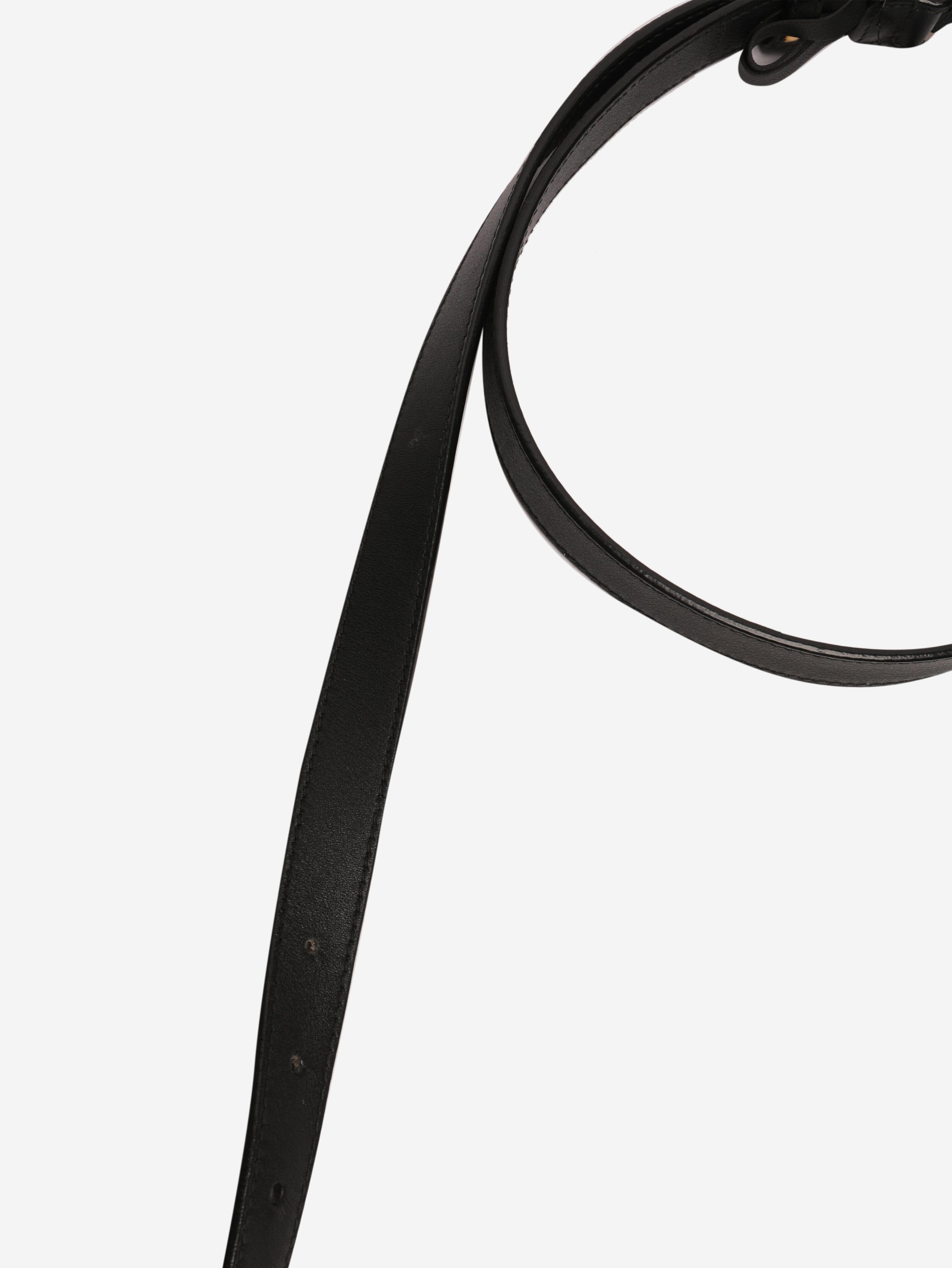 Black leather Marmont thin belt Belts Gucci 