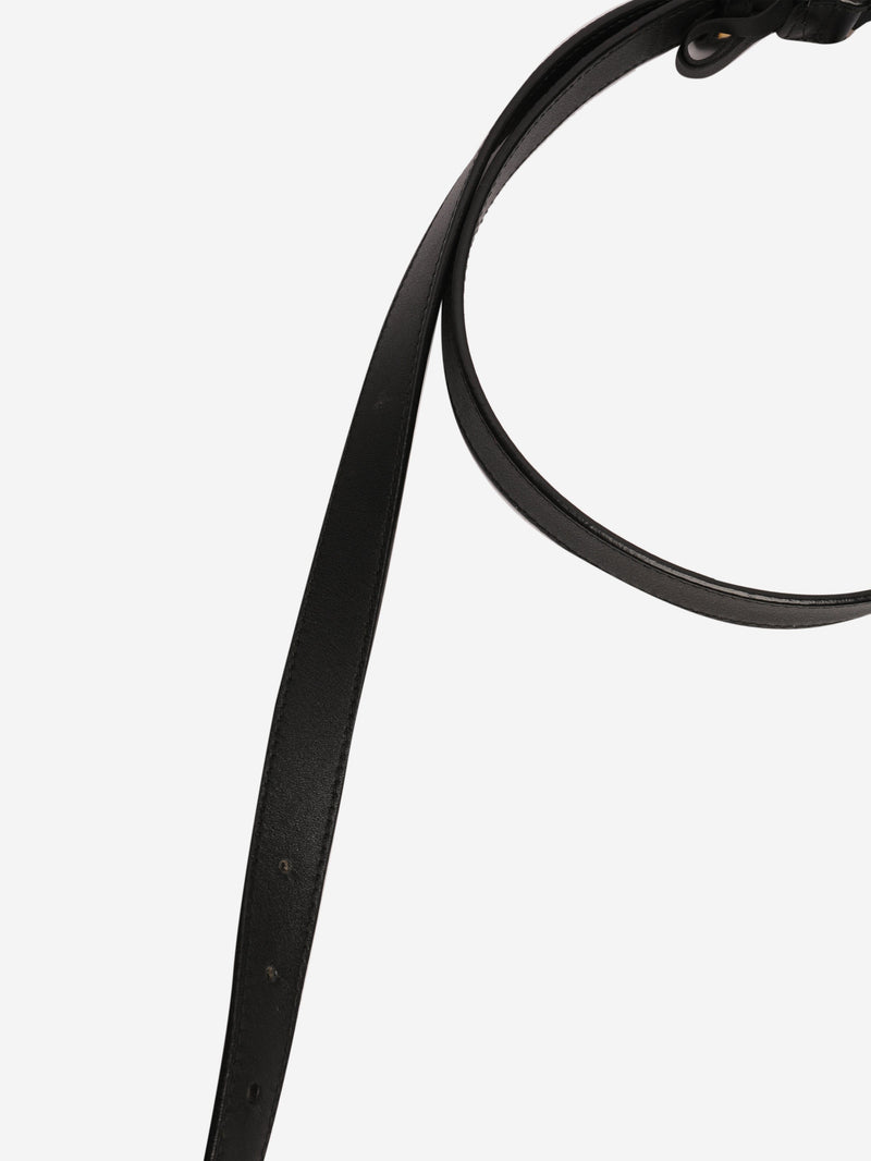 Black leather Marmont thin belt Belts Gucci 