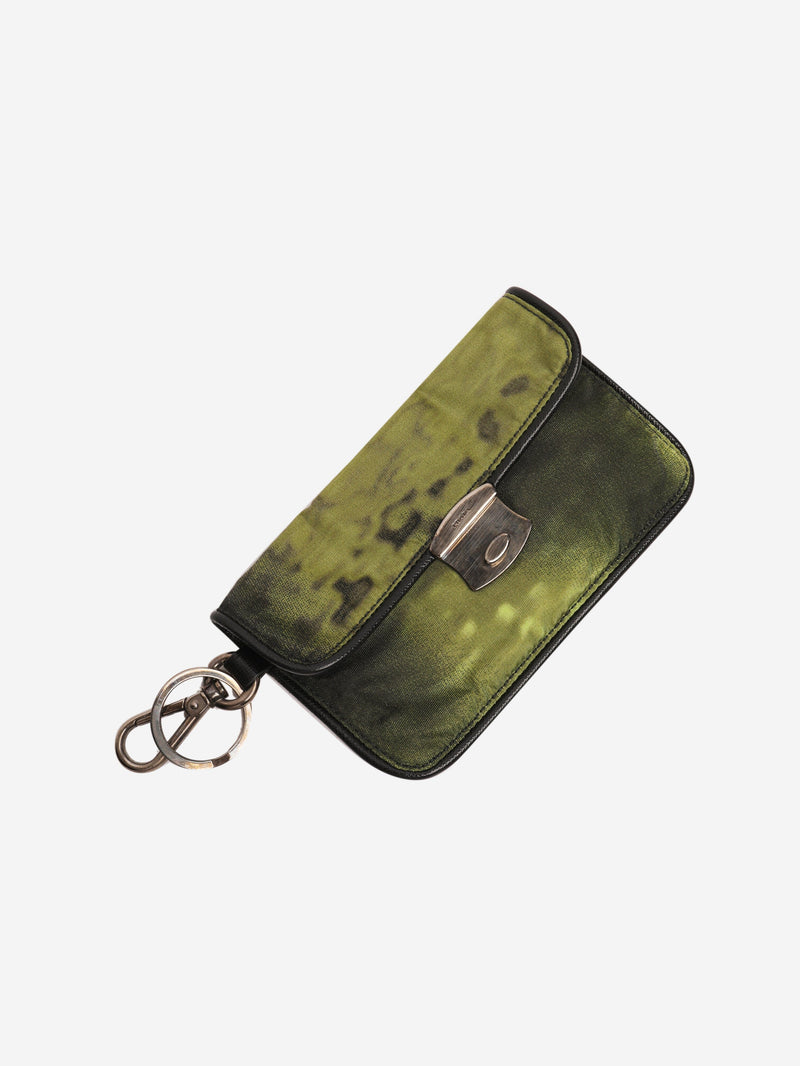 Green nylon pouch keyring