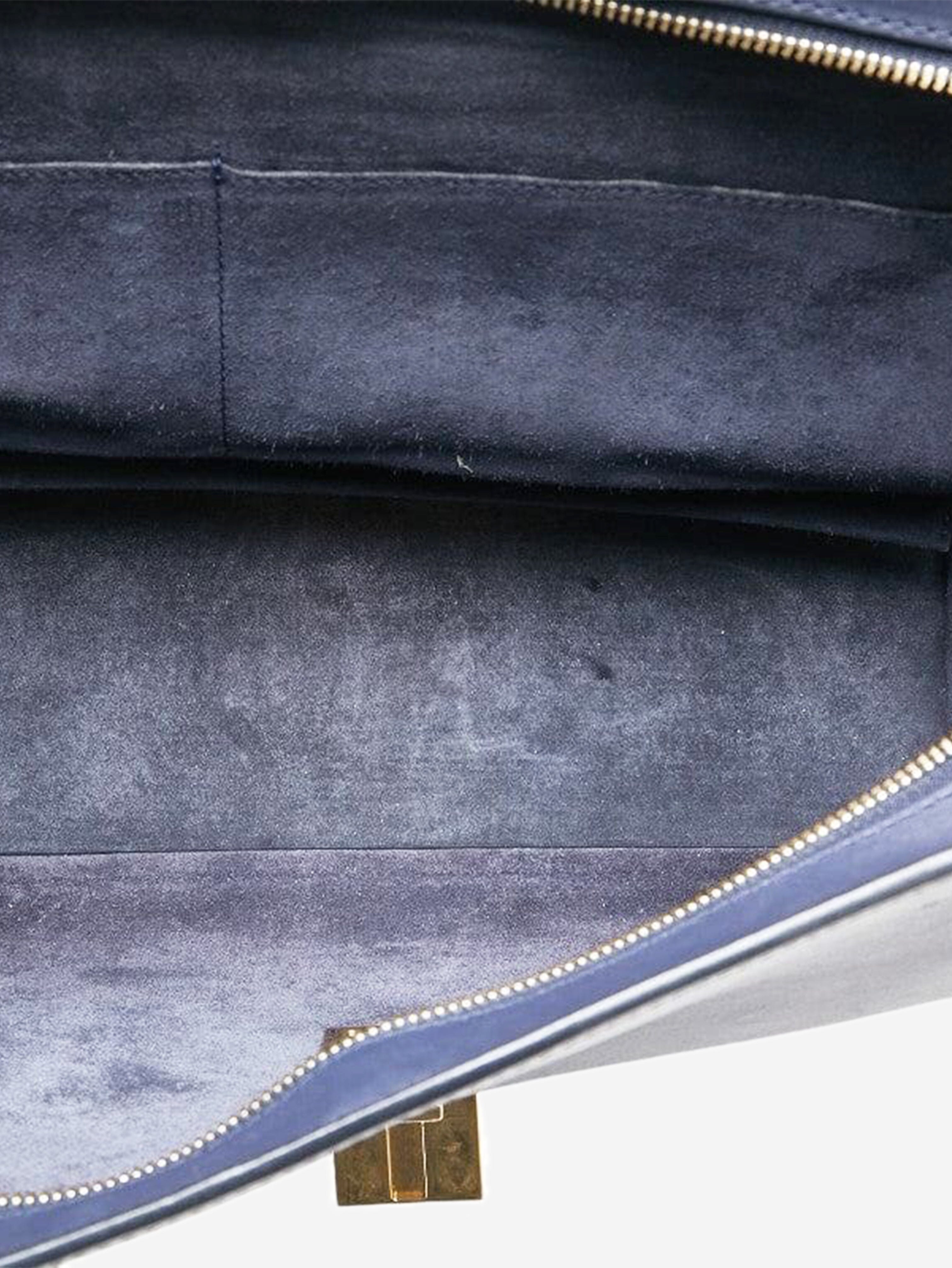 Navy blue and tan Trapeze leather and suede 2way bag Shoulder bags Celine 