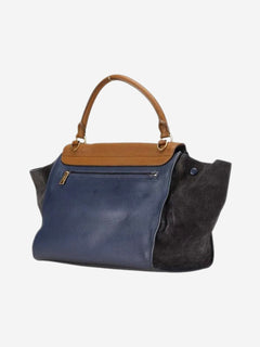 Navy blue and tan Trapeze leather and suede 2way bag Shoulder bags Celine 