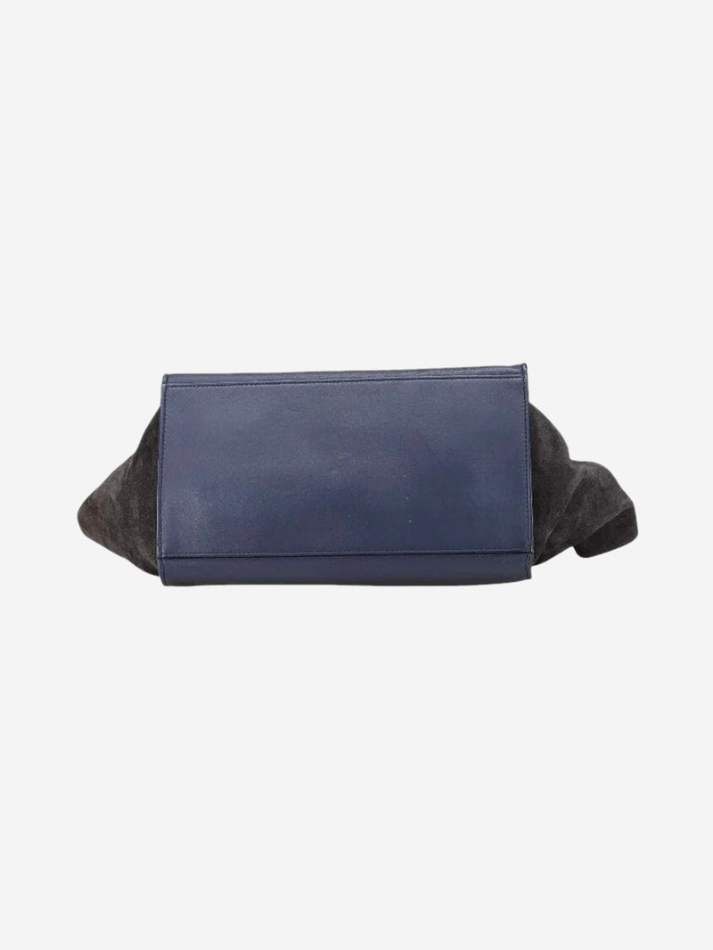 Navy blue and tan Trapeze leather and suede 2way bag Shoulder bags Celine 