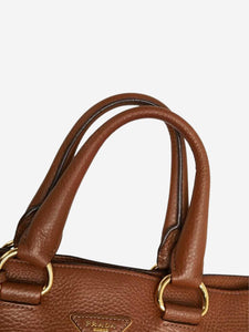 Prada Brown triangle logo Plate 2way bag