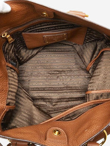 Prada Brown triangle logo Plate 2way bag