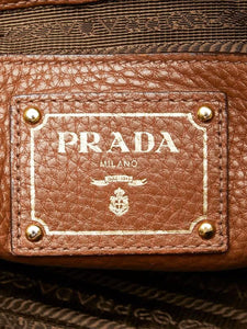 Prada Brown triangle logo Plate 2way bag