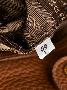 Prada Brown triangle logo Plate 2way bag